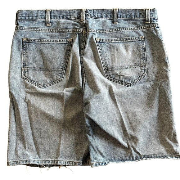Arizona Brand Carpenter Jean Shorts Size 40 Faded Blue Denim Worn Distressed - Picture 3 of 10